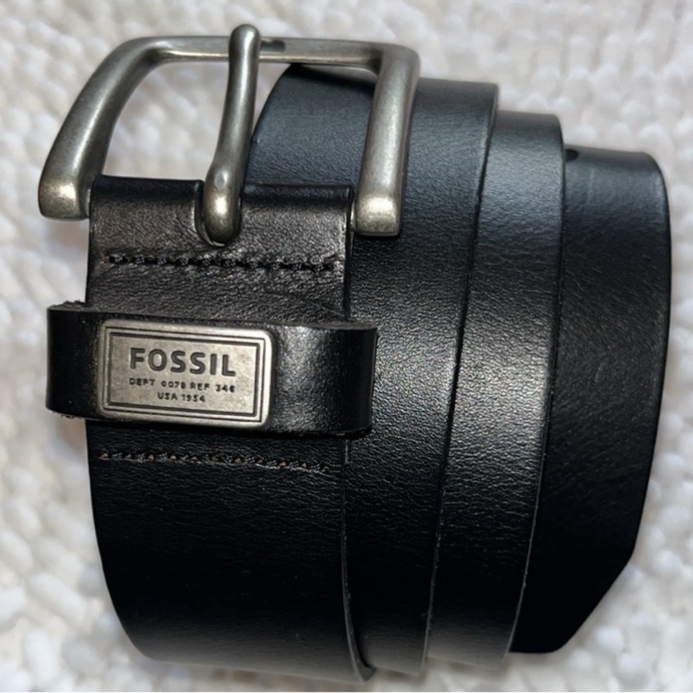 ❤️Fossil Black Leather Men's Belt